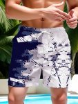 Creative Pattern Men's Loose Beach Shorts Activewear Drawstring Quick Dry Shorts Lightweight Shorts For Summer Beach Holiday Sur