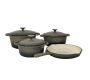 Homepro - 7 Piece Cast Iron Pot Set -grey