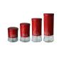 4 Piece Decadent Glass Jar Canister Set - Coffee Sugar Tea & Pasta - Red
