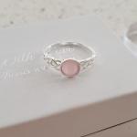 Katalaya 925 Sterling Silver Ring Light Pink Cat Eye - Size 9