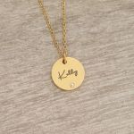 Gemma Personalized Necklace Gold Stainless Steel Size: 15MM On 45CM Chain Ready In 3 Days