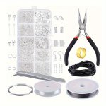 900PCS Multicolor Jewelry Making Starter Kit Earrings Necklace Finding Diy Beads Pliers Tool Set Jewelry Repair Tool Set Jewelry
