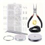900pcs Multicolor Jewelry Making Starter Kit Earrings Necklace Finding DIY Beads Pliers Tool Set Jewelry Repair Tool Set Jewelry Accessories Suitable For Adults And Beginners