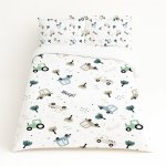 Kids Duvet Set Boho Wooden Car Set Vintage