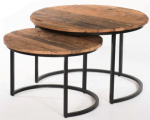 Four Corners Reclaimed Wood And Metal Side Table ST22