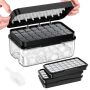 Phinox Ice Cube Tray With Lid And Bin 3 Pack Plastic Ice Cube Tray Molds 96 4 8 3 Pcs Ice Trays For Freezer Chilling Drinks Whiskey & Cocktails