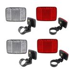 Helonge Bike Reflectors Bicycle Reflectors 2 Pair Bike Front And Rear Reflectors Kit