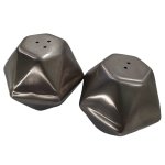 Abstract Salt & Pepper Shakers Matt Stainless Steel