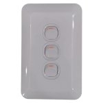 Lear Wall Switch White 3 Lever 1 Way 50 X 100MM