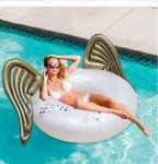 Golden Angel Wings Inflatable Swimming Ring