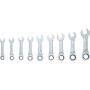 10-19MM Short Ratchet Combination Spanner Set 9 Piece