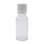 20ML Clear Glass Bottle With Slow Flow Dropper Cap - White