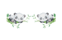 Baby Panda Tree Branch Nursery Wall Decals - Set Of Two