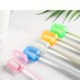 5-Pack Microfiber Bristle Manual Toothbrushes With Portable Travel Head Covers - Hygienic Antibacterial Toothbrush Protectors