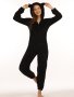 Zip Up Hooded Teddy Jumpsuit Casual Long Sleeve Warm Jumpsuit Women's Clothing