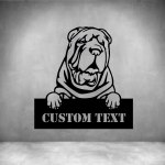 Chinese Shar-pei With Custom Text - 300MM Rust Coat