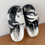 Men's Trendy Color Block Open Toe Breathable Slippers Comfy Non Slip Durable Anti Door Eva Slides For Men's Summer Outdoor Activ