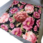 Pink & Red Floral On Black Light Weight Fleece Blanket