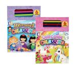 Book Colouring Pad Girls W pencils Asstd