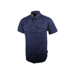 Mens Cotton Canvas Short Sleeve Shirt - Dark Navy