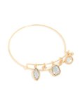 Goldair Gold Multi-shaped Diamante Charms Bangle
