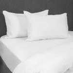 Bambo O 440 Thread Count Fitted SHEET - White - King XL 182 X 202 X 35CM