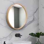 Diana Round Wooden Mirror Natural Walnut - Walnut