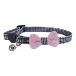 Cat Collars - Pink Bow Dogtooth