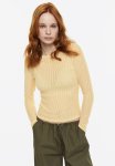 Sheer Ribbed Top - Light Yellow
