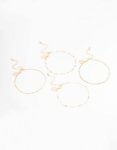 Goldair Gold Dainty Pearl Bracelet 4-PACK