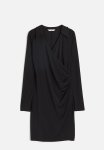 Wrap Shirt Dress - Black