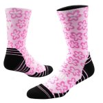 Versus Pink Flower Power Active Crew Socks - 8-12 Pink Flower Power