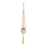 Macrame Plant Hanger Dual Square Dip-dye Cotton - Natural No Dip Dye