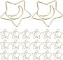 60PCS Star And Moon Decorative Paper Clips Gold Small Paperclip Set
