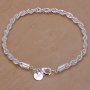 925 Silver Twisted Rope Bracelet Daily Decoration