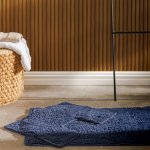 Tufted Bathroom Mat Navy 2 Piece