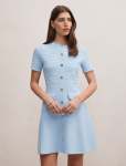 Anika Stitch Interest Knit MINI Dress - 18 Soft Blue