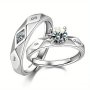 2pcs/set Exquisite Romantic Opening Rings Couple Rings For Lovers