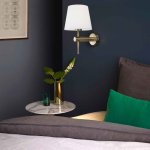 Armin Black Satin Or Antique Wall Light - Antique