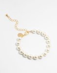 Goldair Gold Plated Alternating Medium Pearl & Ball Bracelet