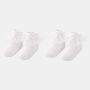 2 Pairs - Fancy Frill Baby Girl Dress Socks - White