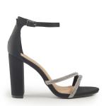 Black Lycra Ankle Tie Heels