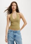 Cotton On All Day V Neck Halter - Desert Khaki