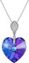 Za Xp Centered Heart Shaped Swarovski Embellished Crystal Necklace - Violet