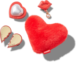 Red Valentines 5 Pack Jibbitz - Multi Osfa
