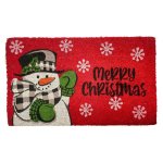 Xmas Mat Snowman W Lights