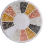 Nail Art Decorations Rose Gold Silver & Black Bead Pearls 3 Sizes