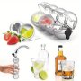 4-CAVITY Round Ice Ball Maker - Diy Plastic Whiskey Cube Tray & Ice Cream Mold Essential Bar Accessory