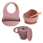 4AKID Silicone Baby Feeding Set 4 Piece - Assorted Colours