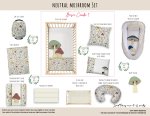 Cot Duvet Bedding Neutral Mushroom Set Natural